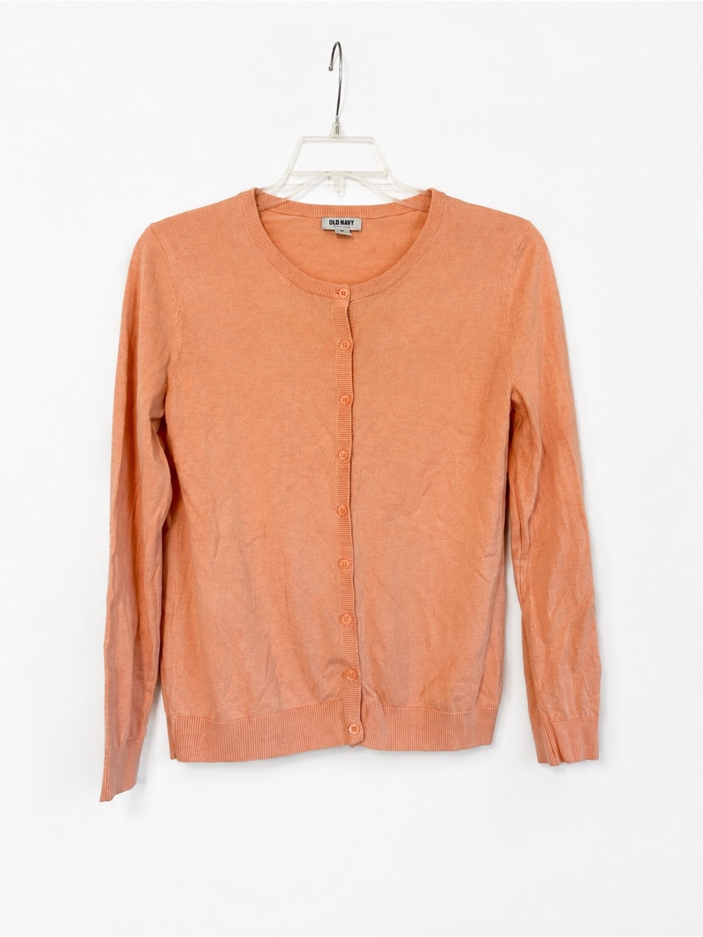 Old Navy Peach Button-Front Crewneck Cardigan